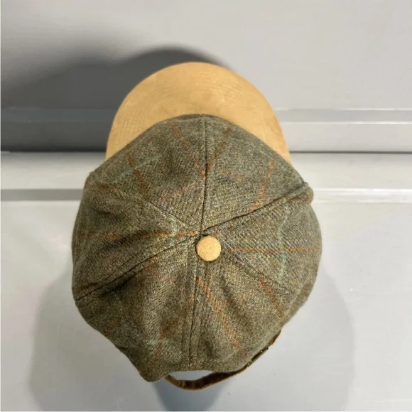 Hawkins Countryman 100% Wool Baseball Cap Hat Adjustable Suede Strap Tweed Plaid - Picture 4 of 8